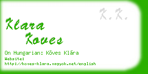 klara koves business card